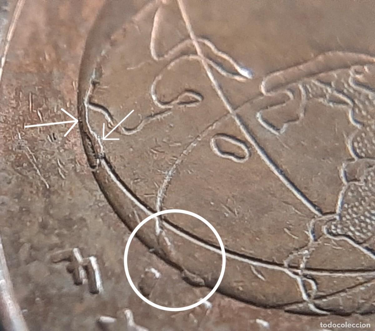 Monedas con errores: (ESPA&Ntilde;A)(2020)(ERROR) 5 C&Eacute;NTIMOS DE EURO CON EXCESOS DE METAL - Foto 7