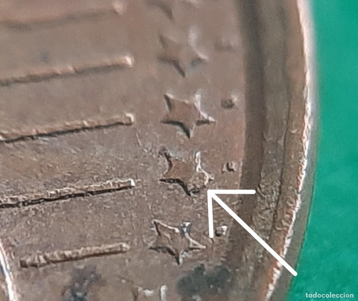 Monedas con errores: (ESPA&Ntilde;A)(2000)(ERROR) 5 C&Eacute;NTIMOS DE EURO CON EXCESO DE METAL - Foto 1