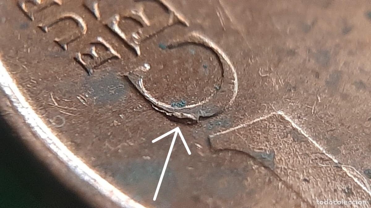 Monedas con errores: (ESPA&Ntilde;A)(1999)(ERROR) 5 C&Eacute;NTIMOS DE EURO CON EXCESOS DE METAL - Foto 1