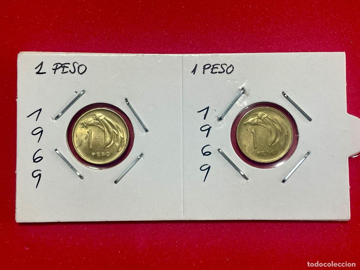 Monedas con errores: * ERROR * 1 peso URUGUAY 1969 VARIANTE DE CU&Ntilde;O - Foto 2