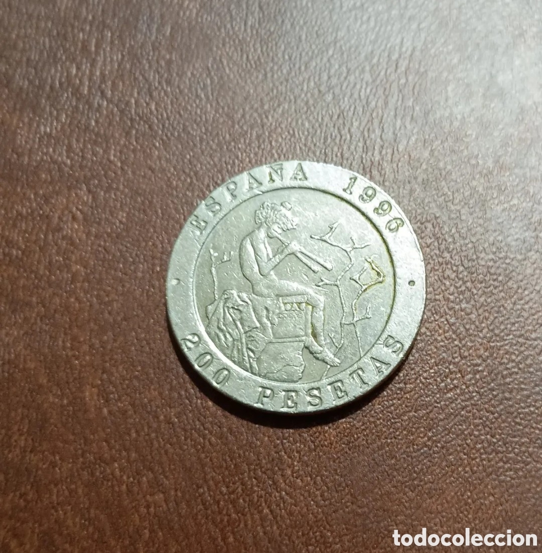 Monedas con errores: 200 PESETAS 1996 - RARO ERROR - CU&Ntilde;O DESPLAZADO - Foto 2