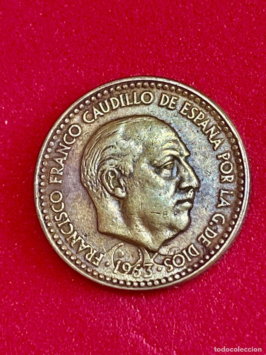 Monedas con errores: * ERROR * 1 peseta 1963*19*66 REPINTADA/INCUSA - Foto 1