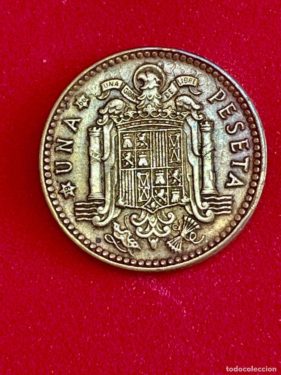 Monedas con errores: * ERROR * 1 peseta 1963*19*66 REPINTADA/INCUSA - Foto 2