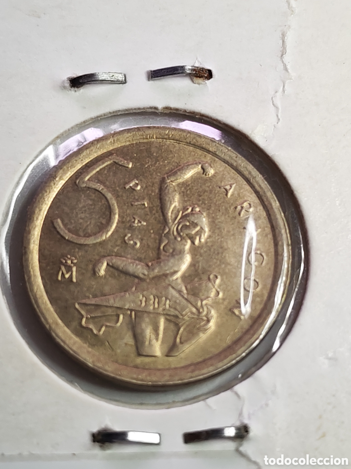 Monedas con errores: Espa&ntilde;a. 5 pesetas. 1994 variante canto ancho - Foto 4