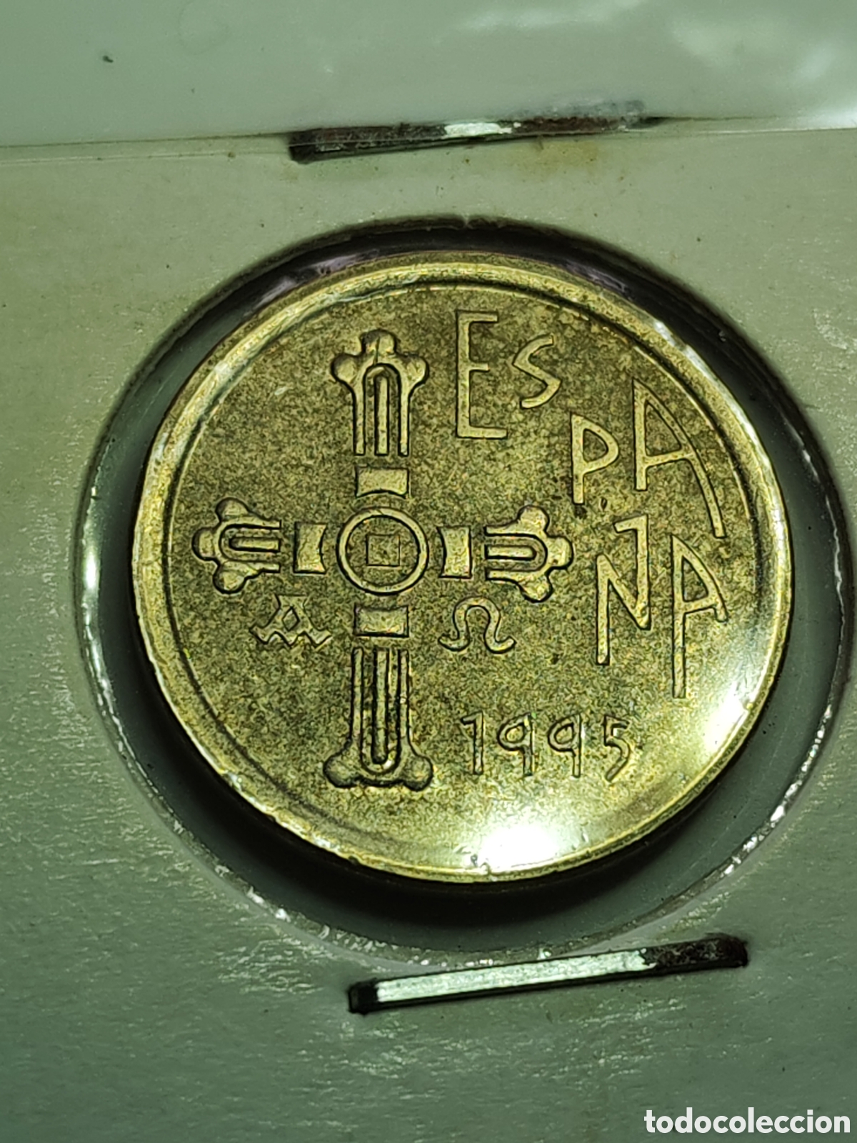 Monedas con errores: Espa&ntilde;a. 5 pesetas. 1995 variante canto ancho - Foto 3