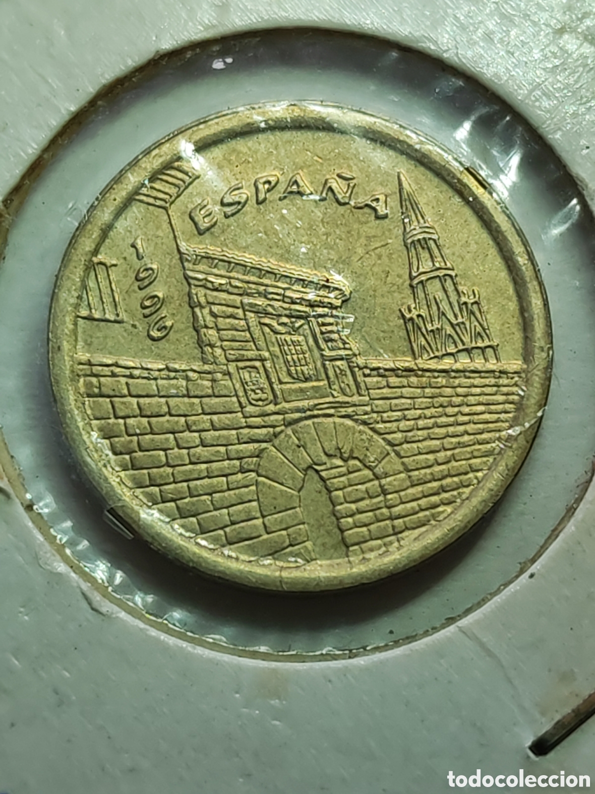 Monedas con errores: Espa&ntilde;a. 5 pesetas. 1996 variante canto ancho - Foto 3