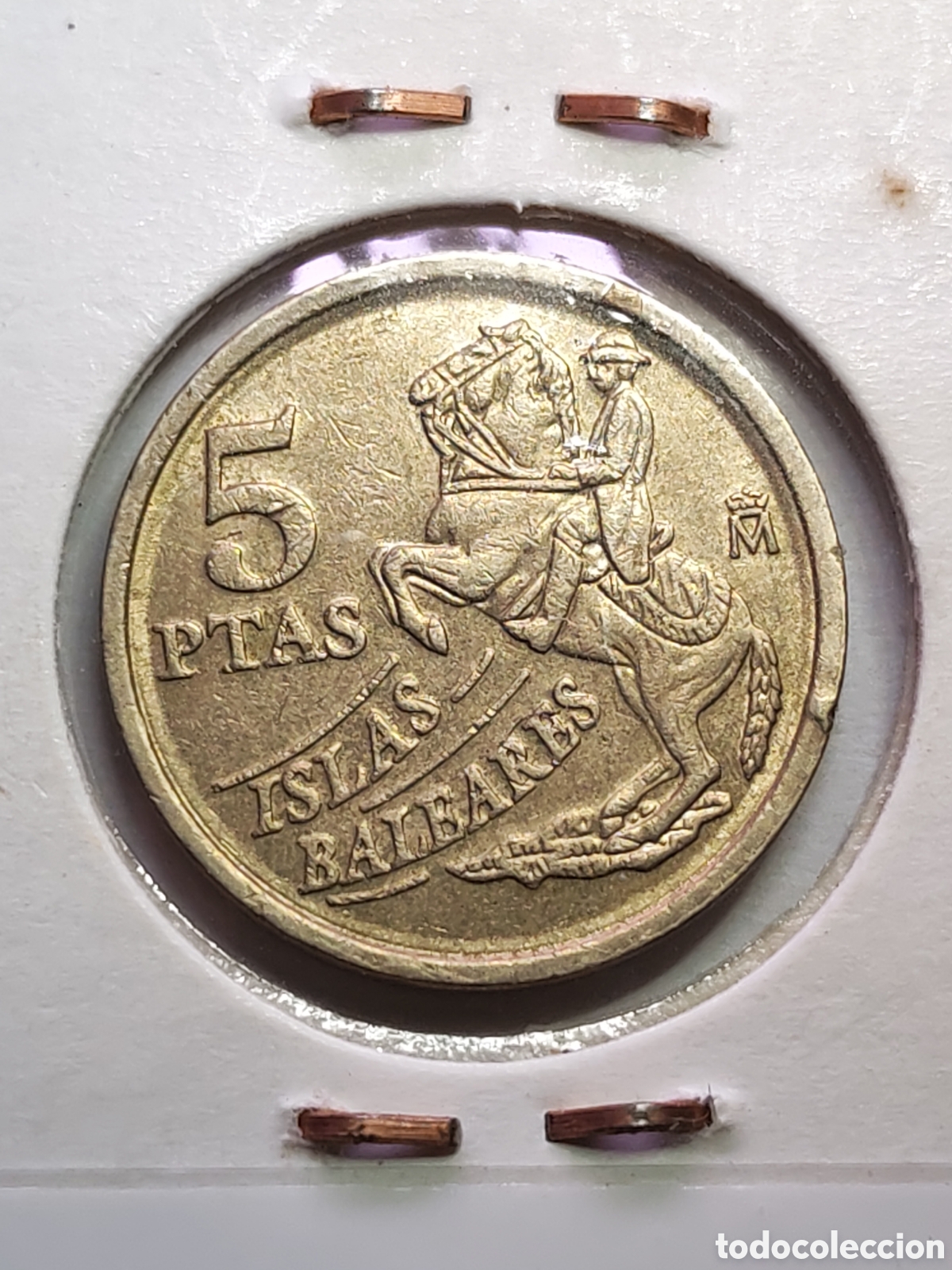 Monedas con errores: Espa&ntilde;a. 5 pesetas. . 1997 . Variante canto ancho - Foto 3