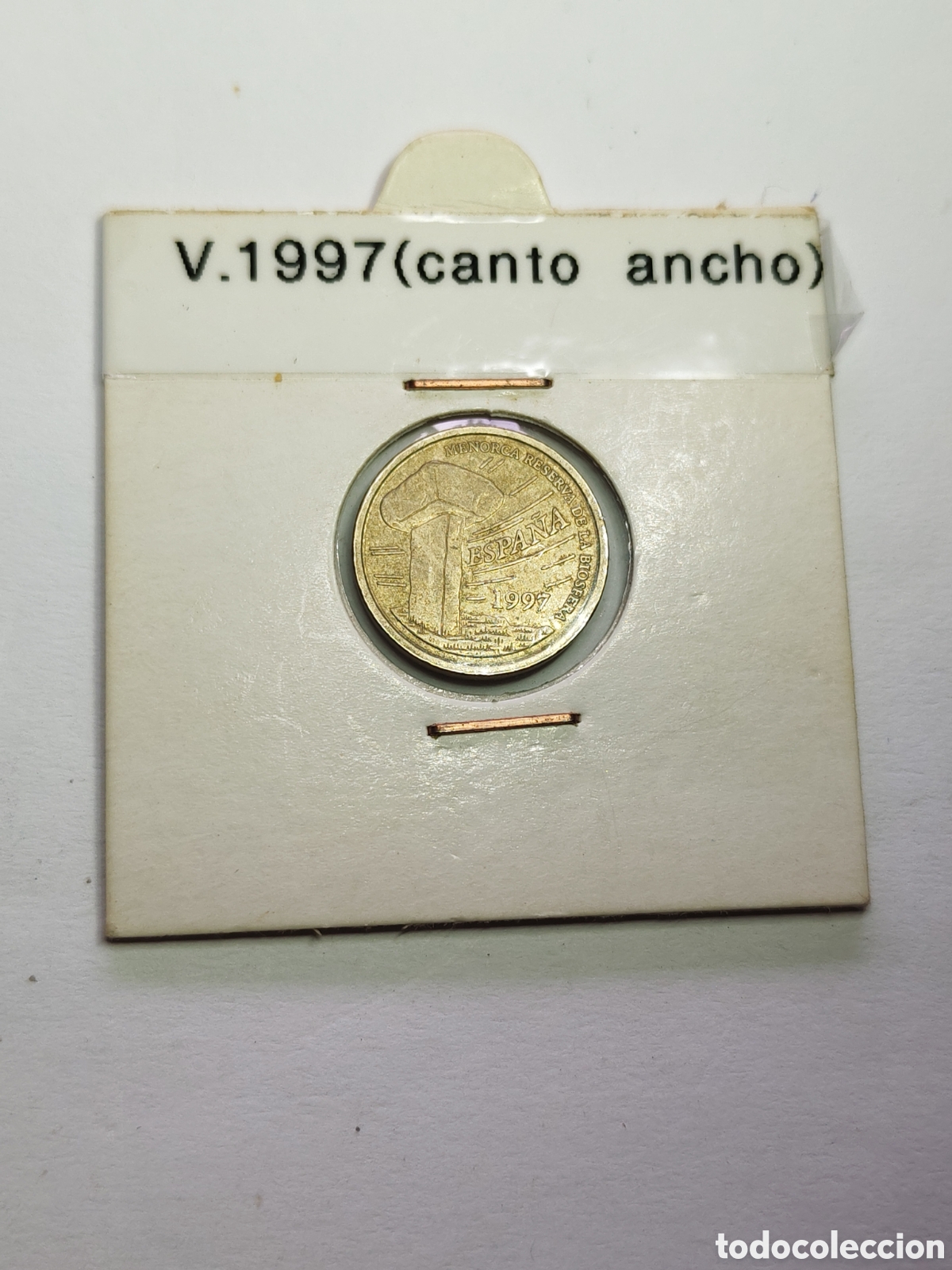 Monedas con errores: Espa&ntilde;a. 5 pesetas. . 1997 . Variante canto ancho - Foto 1