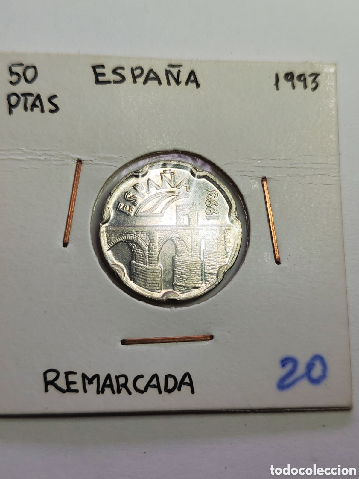 Monedas con errores: Espa&ntilde;a. 50 pesetas. 1993 . Variante Remarcada. Sin circular - Foto 1