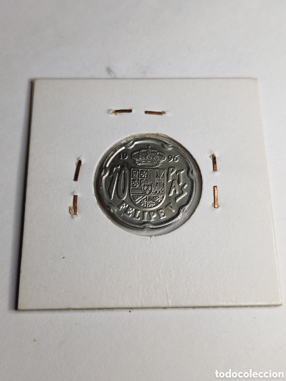 Monedas con errores: Espa&ntilde;a. 50 pesetas. 1996. Variante remarcada SC . Sin circular - Foto 2