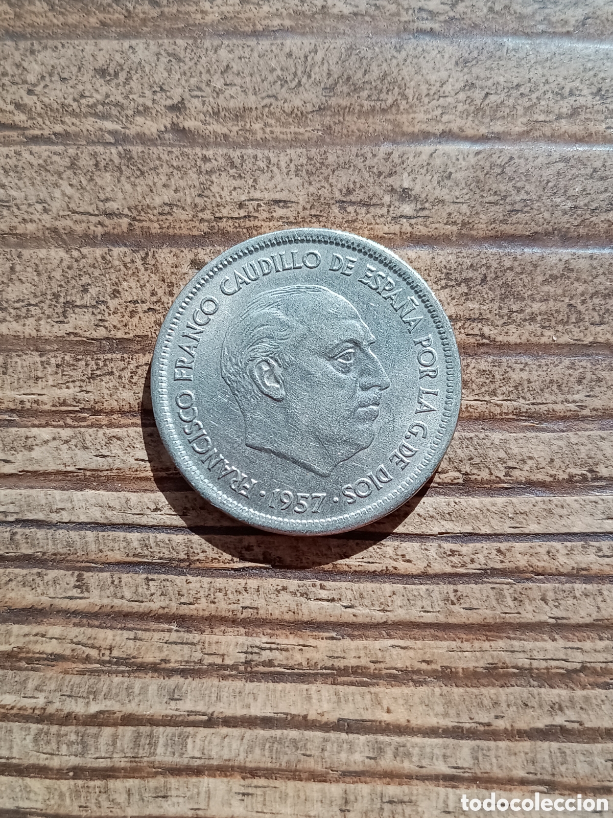 Monedas con errores: ERROR DE LAMINACI&Oacute;N - 25 PESETAS 1957 *69 - Foto 4