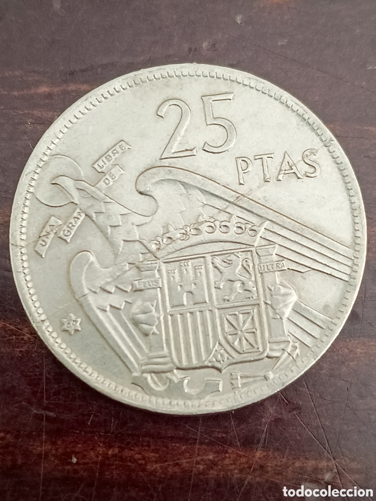 Monedas con errores: ERROR DE LAMINACI&Oacute;N - 25 PESETAS 1957 *69 - Foto 1