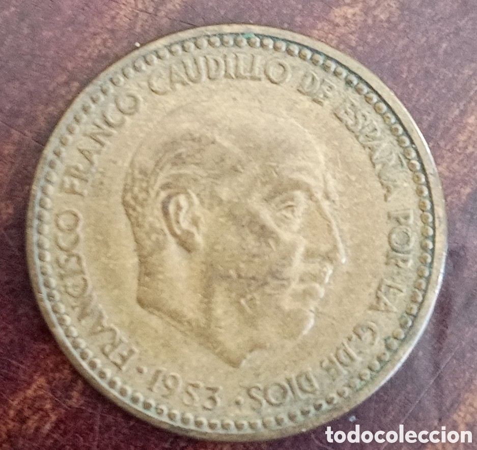 Monedas con errores: ERROR ROTURA DE CU&Ntilde;O - 1 PESETA 1953 *61 - Foto 2