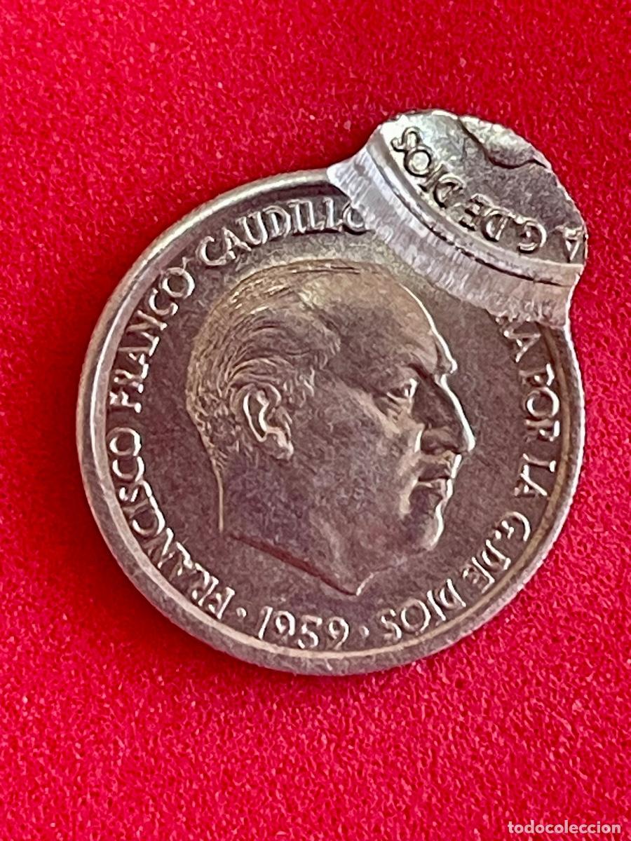 Monedas con errores: * ERROR EXTRAORDINARIO * 10 centimos 1959 DOBLE ACU&Ntilde;ACION - Foto 1