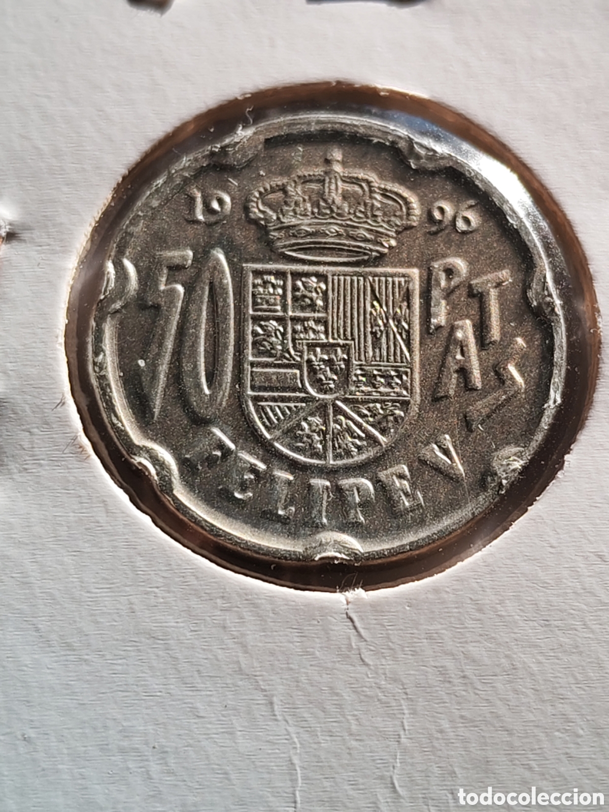 Monedas con errores: Espa&ntilde;a. 50 pesetas 1996. Variante Remarcada - Foto 4