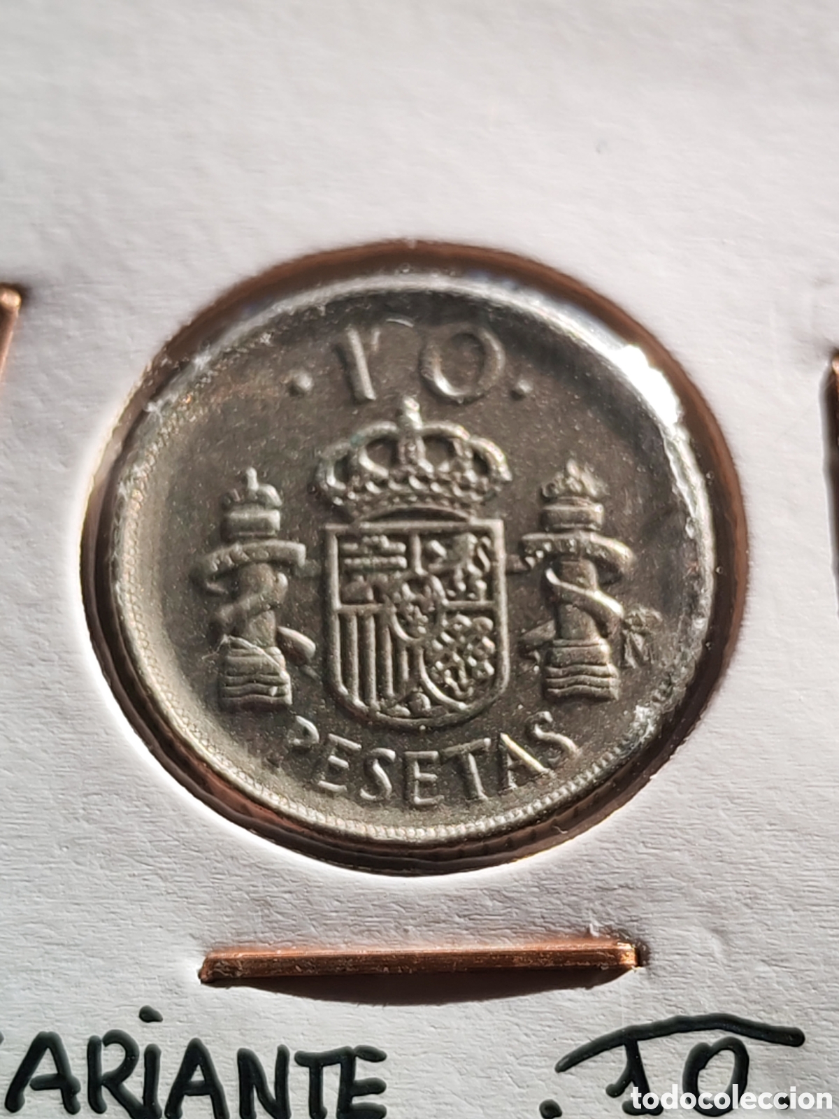 Monedas con errores: Espa&ntilde;a. 10 pesetas 1992. Variante cu&ntilde;o 10 - Foto 3