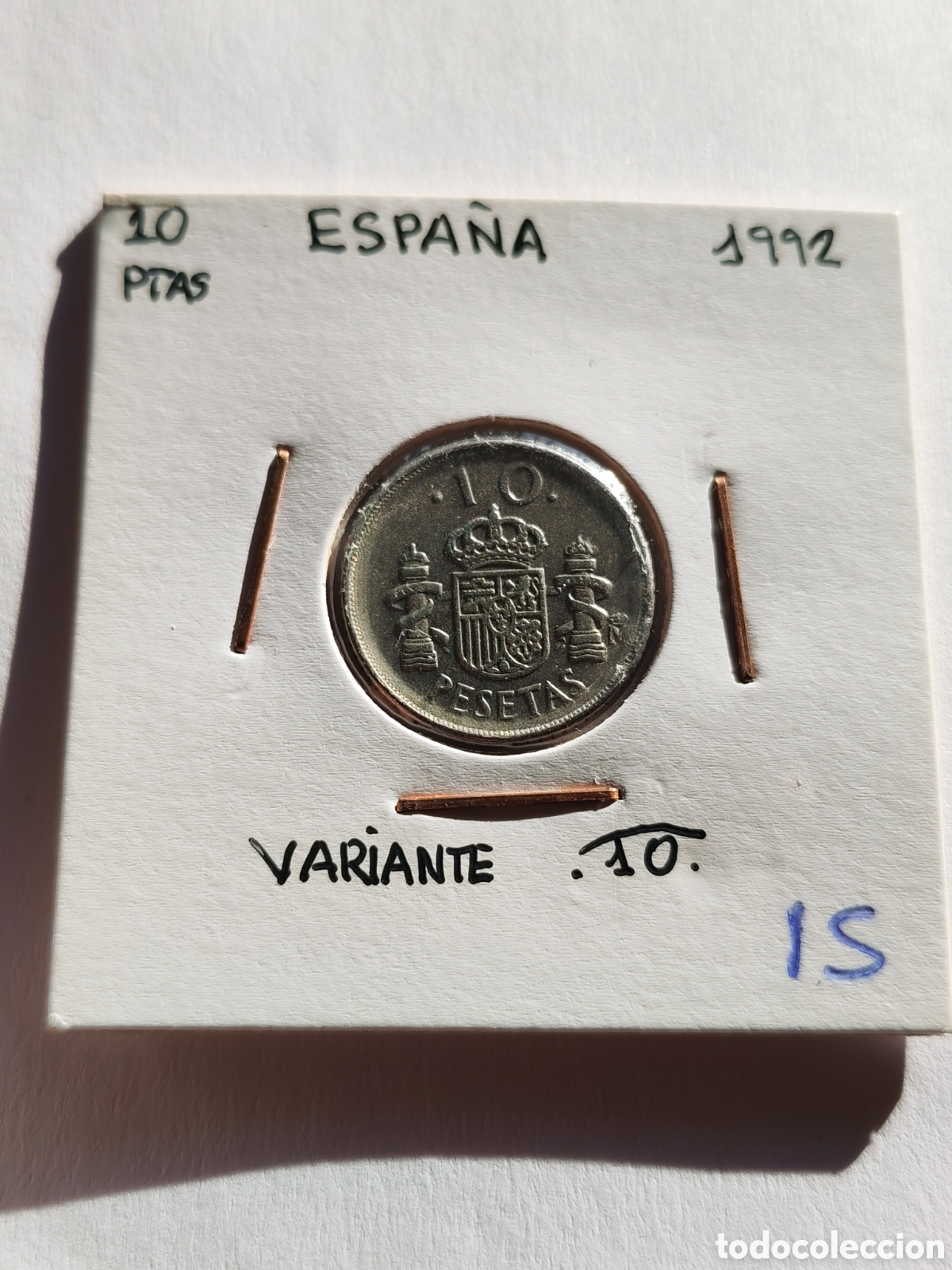 Monedas con errores: Espa&ntilde;a. 10 pesetas 1992. Variante cu&ntilde;o 10 - Foto 1