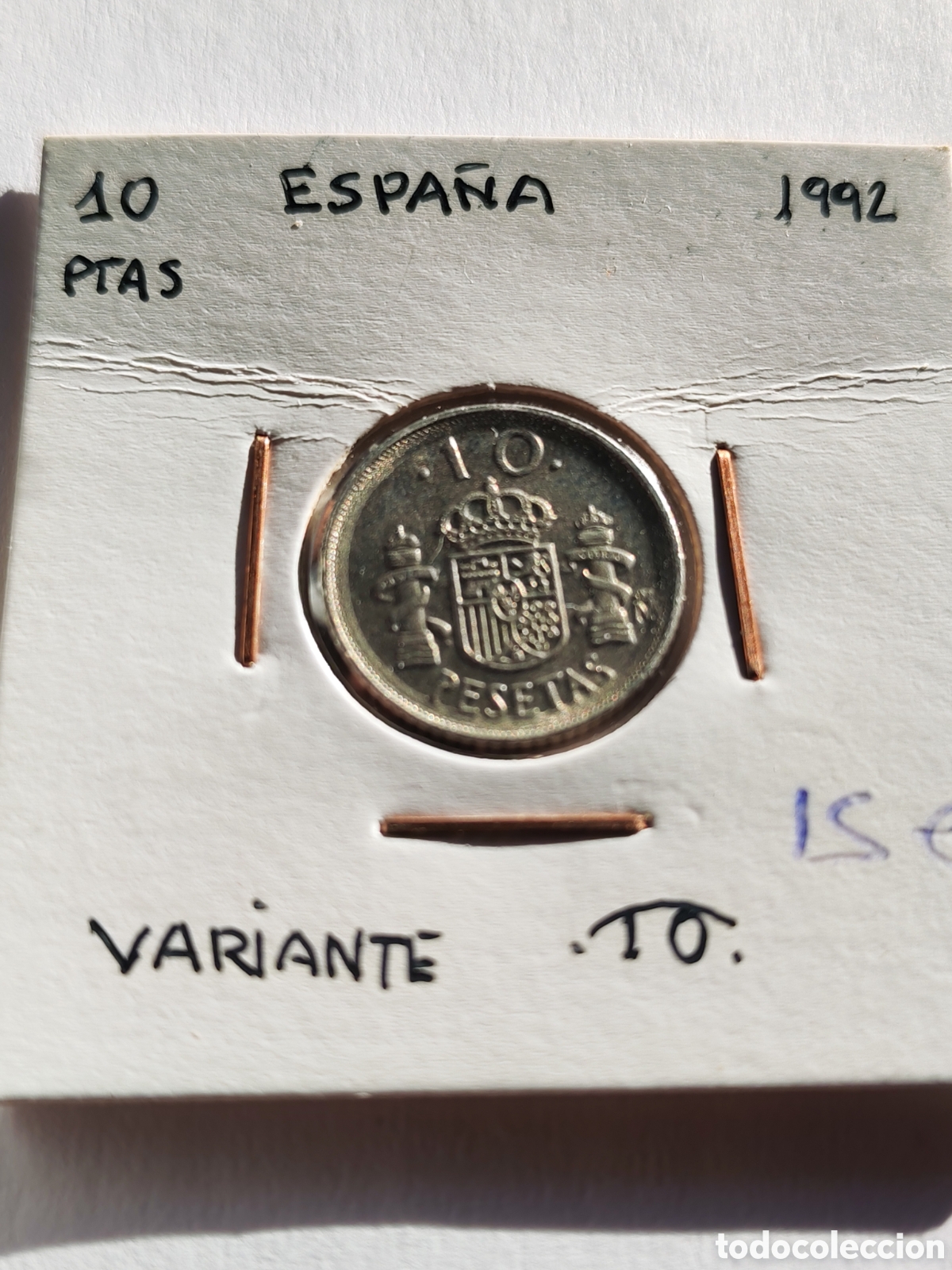 Monedas con errores: Espa&ntilde;a. 10 pesetas 1992. Variante de cu&ntilde;o ( 457 ) - Foto 1