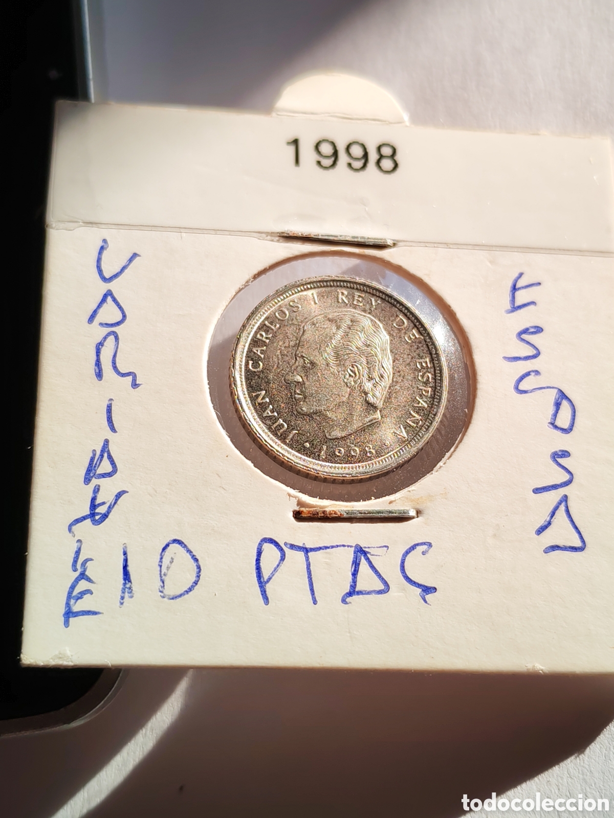 Monedas con errores: Espa&ntilde;a. 10 pesetas 1998. Error variante A . Tilde en la E . Sin circular. Muy escasa y dif&iacute;cil - Foto 1