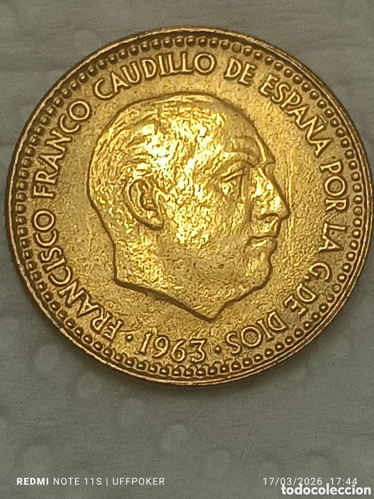 Monedas con errores: 1 pta. Estado Espa&ntilde;ol 1963*65 REPINTADA - Foto 3