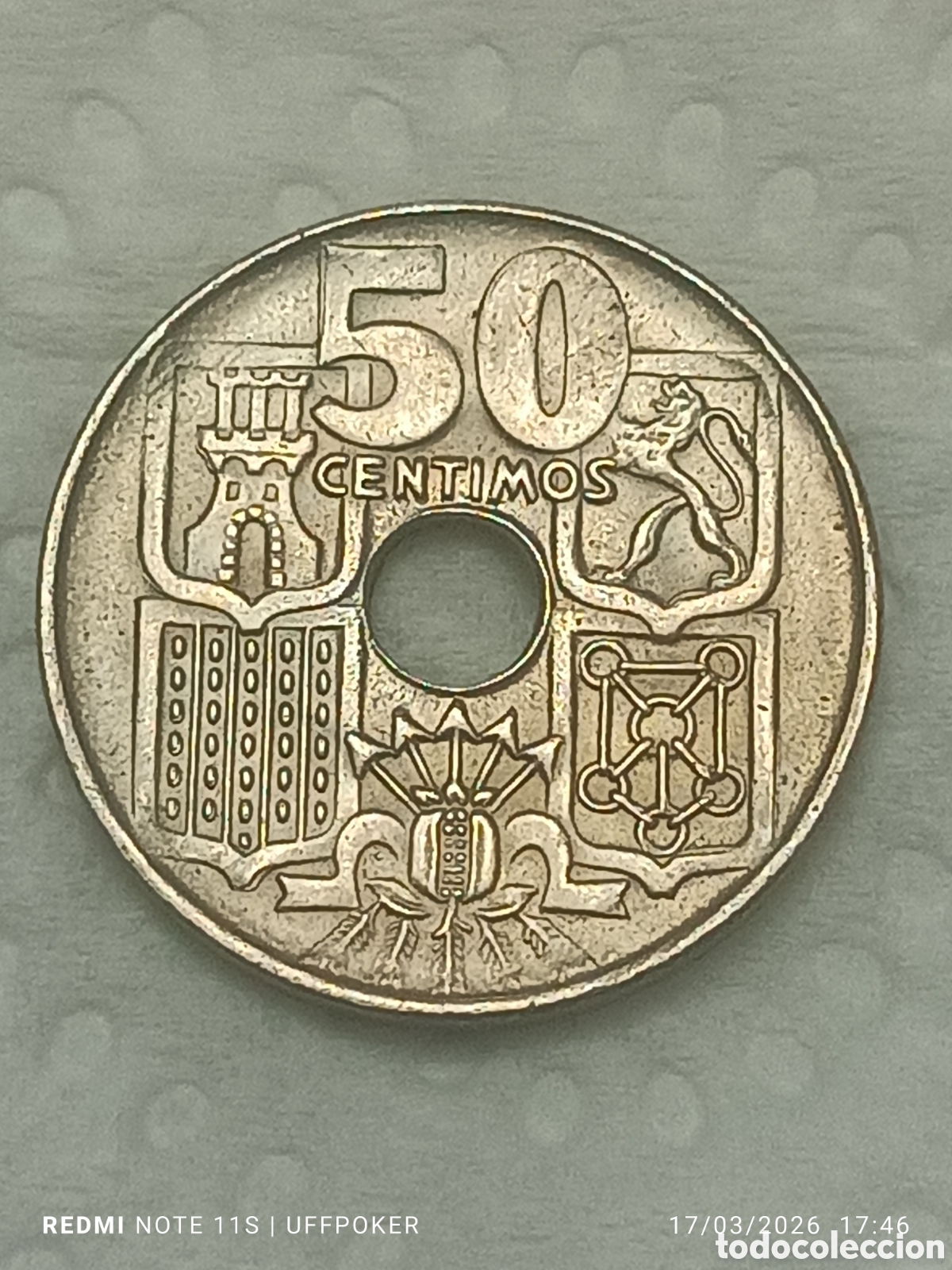 Monedas con errores: 50 c&eacute;ntimos Estado Espa&ntilde;ol 1949*54 LE&Oacute;N SIN LENGUA - Foto 2