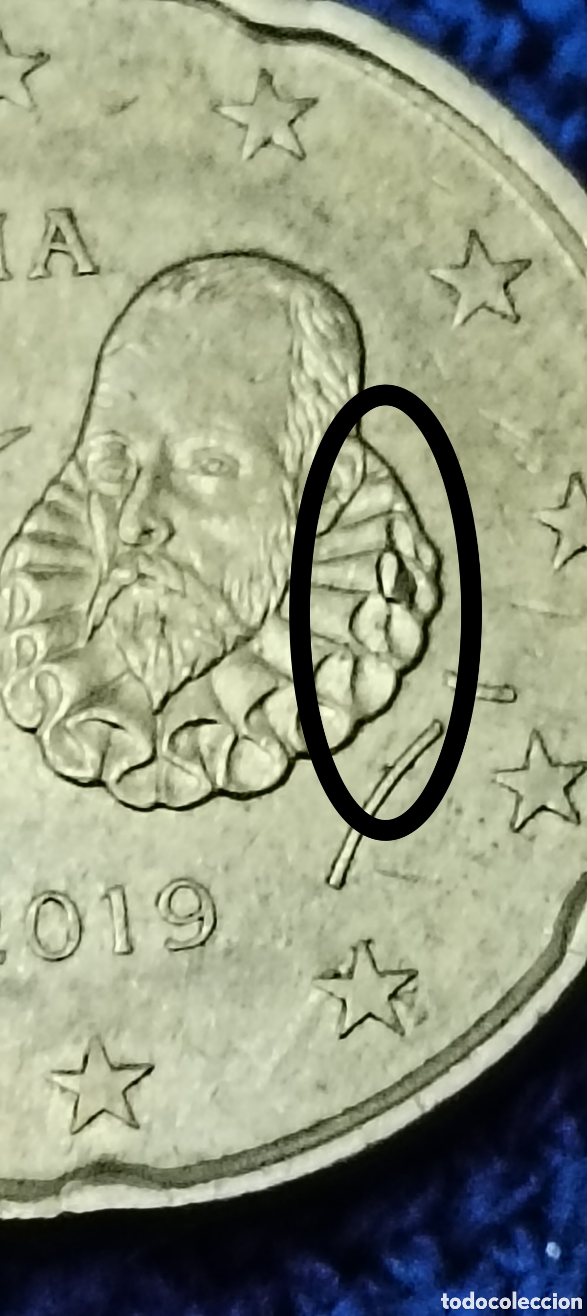 Monedas con errores: BS. 20 cts. Espa&ntilde;a. 2019. Error exceso de metal. - Foto 2