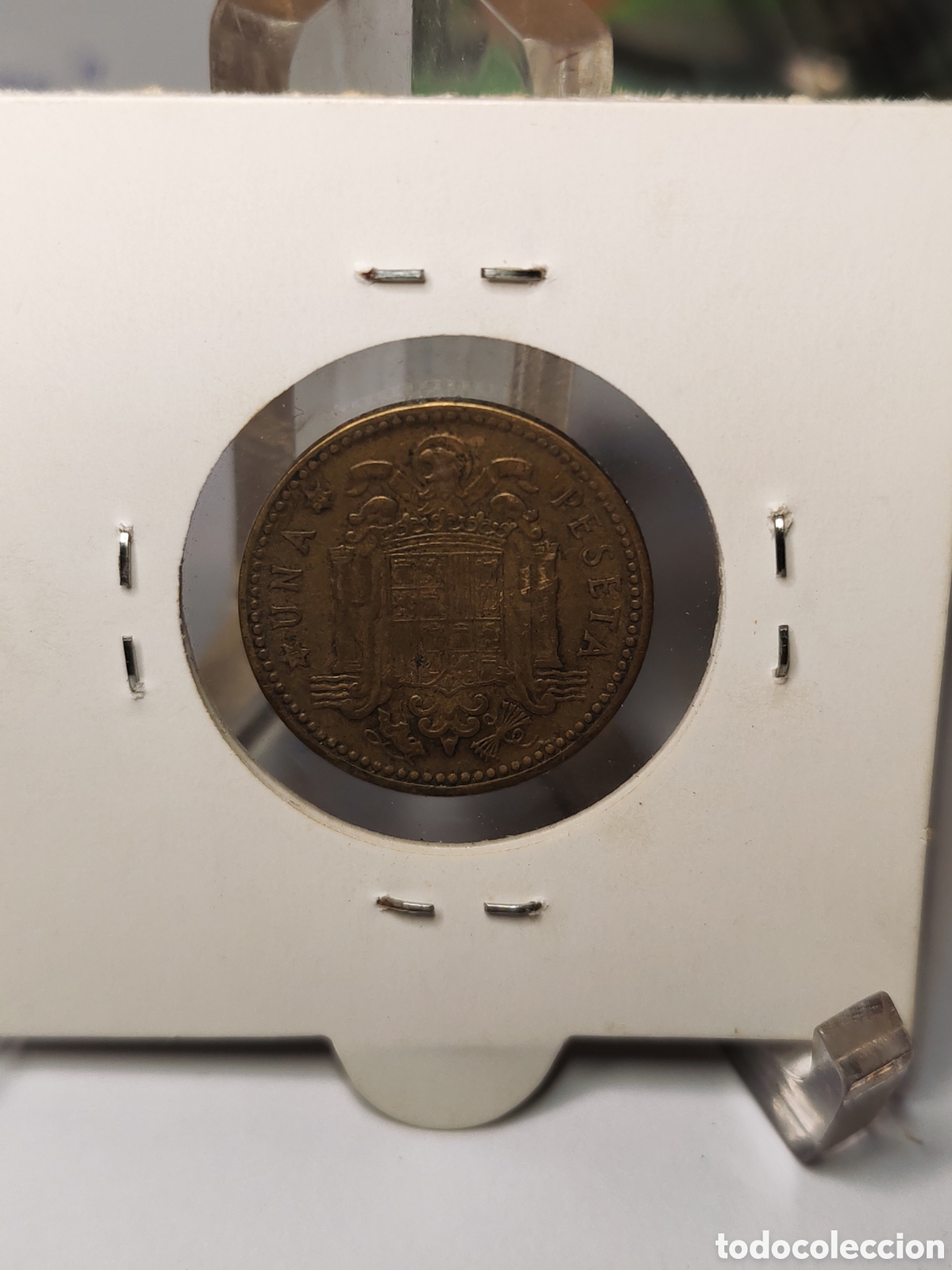 Monedas con errores: Espa&ntilde;a. 1 peseta.1947 *54 . Error troquel . Francisco Franco - Foto 2