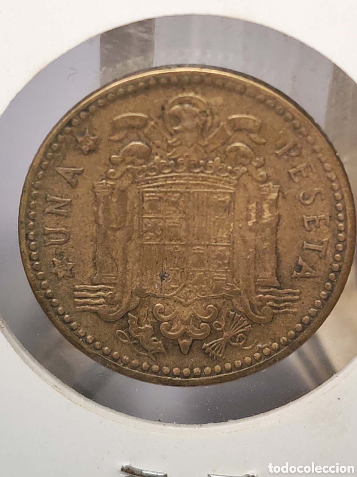 Monedas con errores: Espa&ntilde;a. 1 peseta.1947 *54 . Error troquel . Francisco Franco - Foto 4