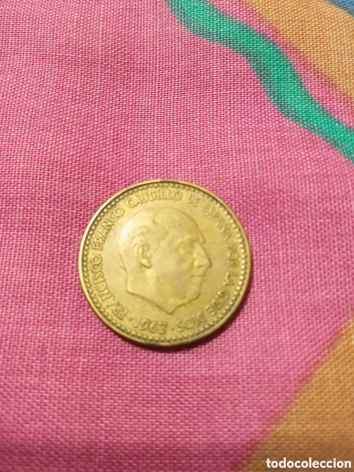 Monedas con errores: X- ERROR PESETA 1963*1964 ERROR RAYA DEBAJO SEGUNDA ESTRELLA - Foto 2