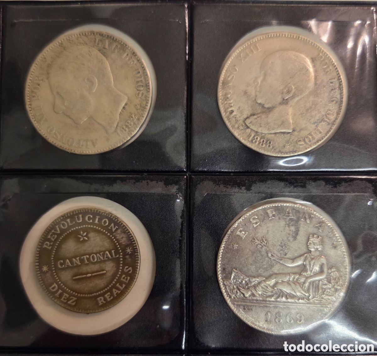 Monedas con errores: MONEDAS DE ESPA&Ntilde;A FALSAS DE &Eacute;POCA. Lote 4 monedas - Foto 3