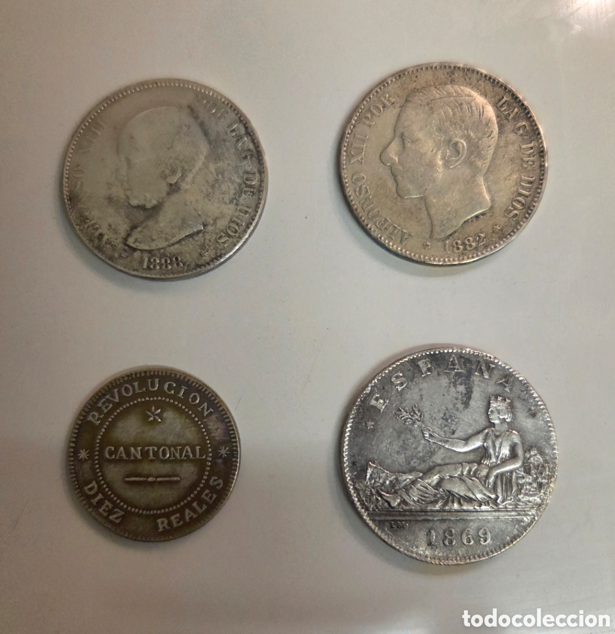 Monedas con errores: MONEDAS DE ESPA&Ntilde;A FALSAS DE &Eacute;POCA. Lote 4 monedas - Foto 1
