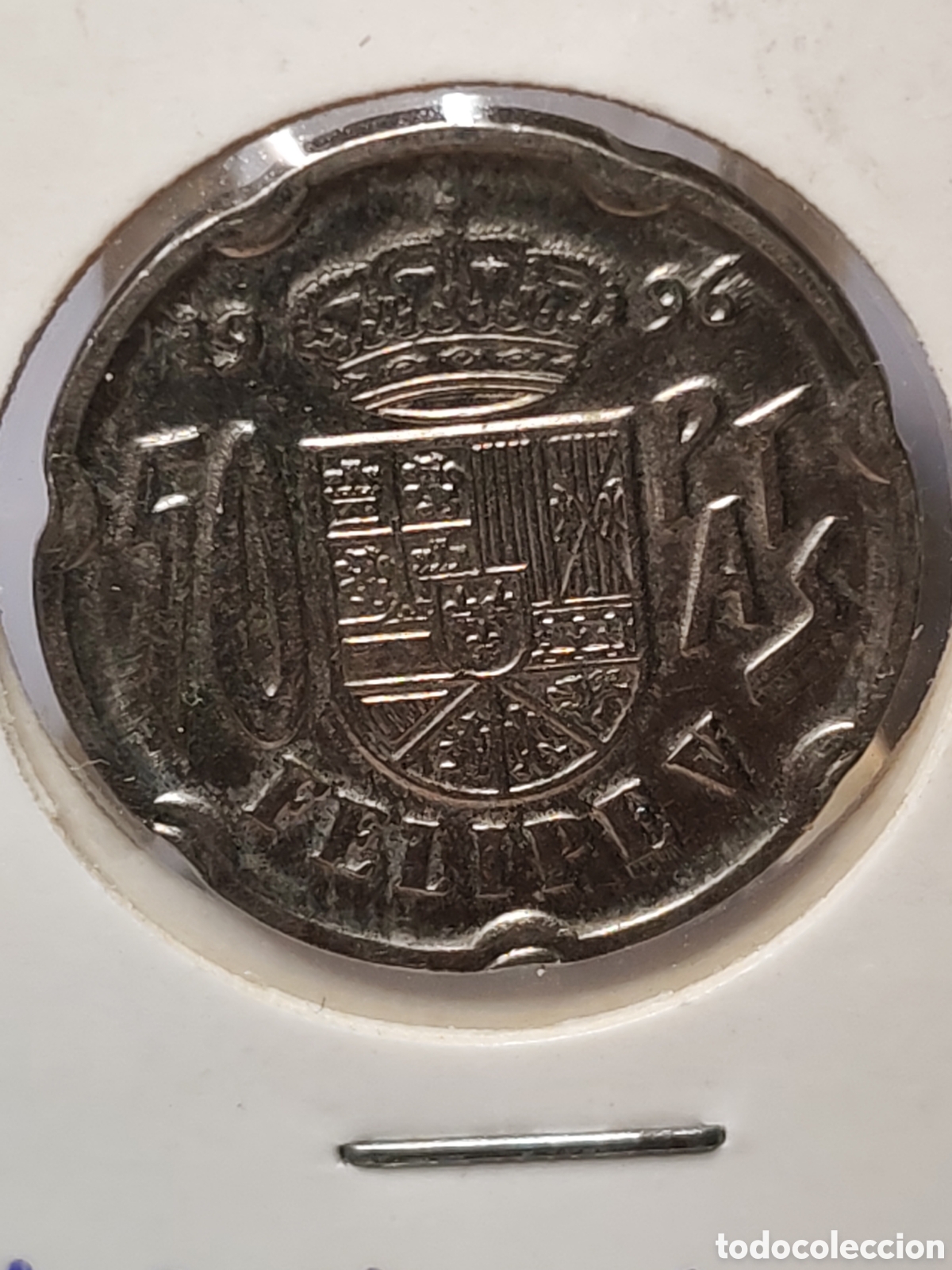Monedas con errores: Espa&ntilde;a- 50 pesetas. 1996 . Error. Remarcada. Sin circular - Foto 3