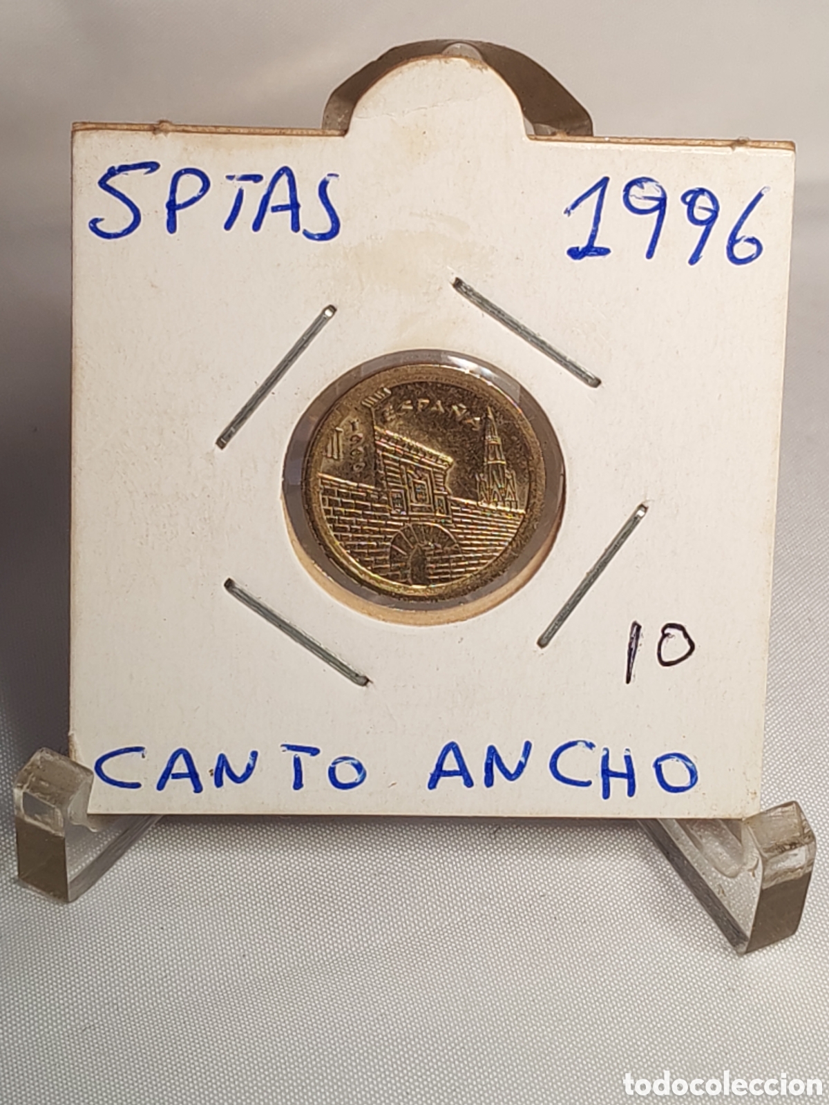 Monete con errori: Espa&ntilde;a. 5 pesetas. 1996. Error Variante Canto ancho. Sin circular