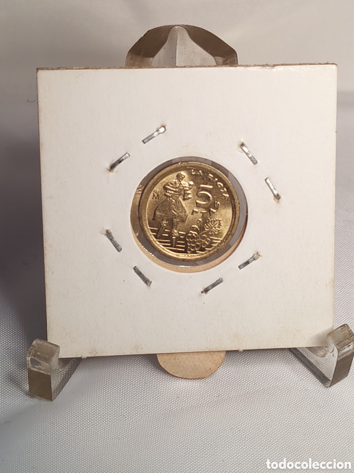 Monedas con errores: Espa&ntilde;a. 5 pesetas. 1996. Error Variante Canto ancho. Sin circular - Foto 2