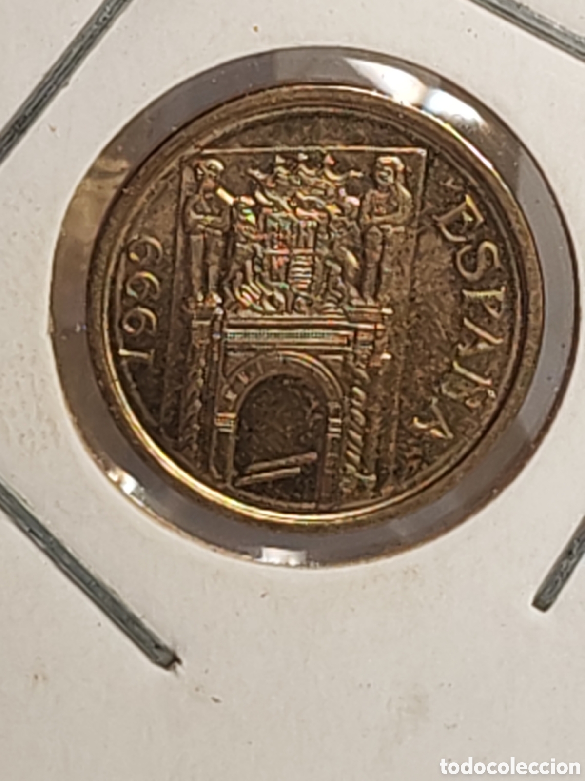 Monedas con errores: Espa&ntilde;a. 5 pesetas. 1999. Error Variante Canto ancho. Sin circular - Foto 5