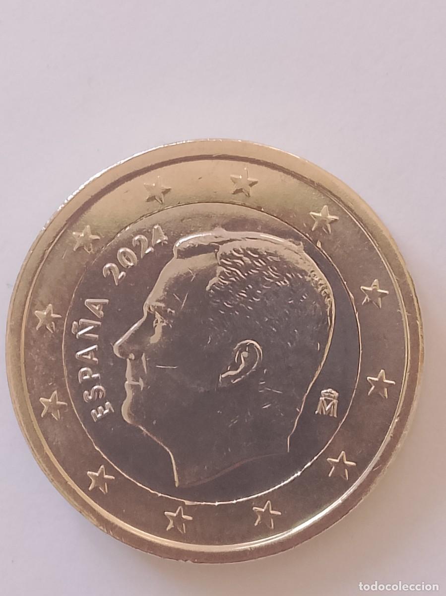 Monedas con errores: Moneda 1 euro Espa&ntilde;a 2024 error con exceso metal - Foto 1