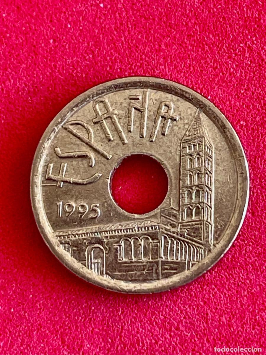 Monedas con errores: * ERROR * 25 PTAS 1995 LISTEL GRUESO Y BANDA EN LA E - Foto 1