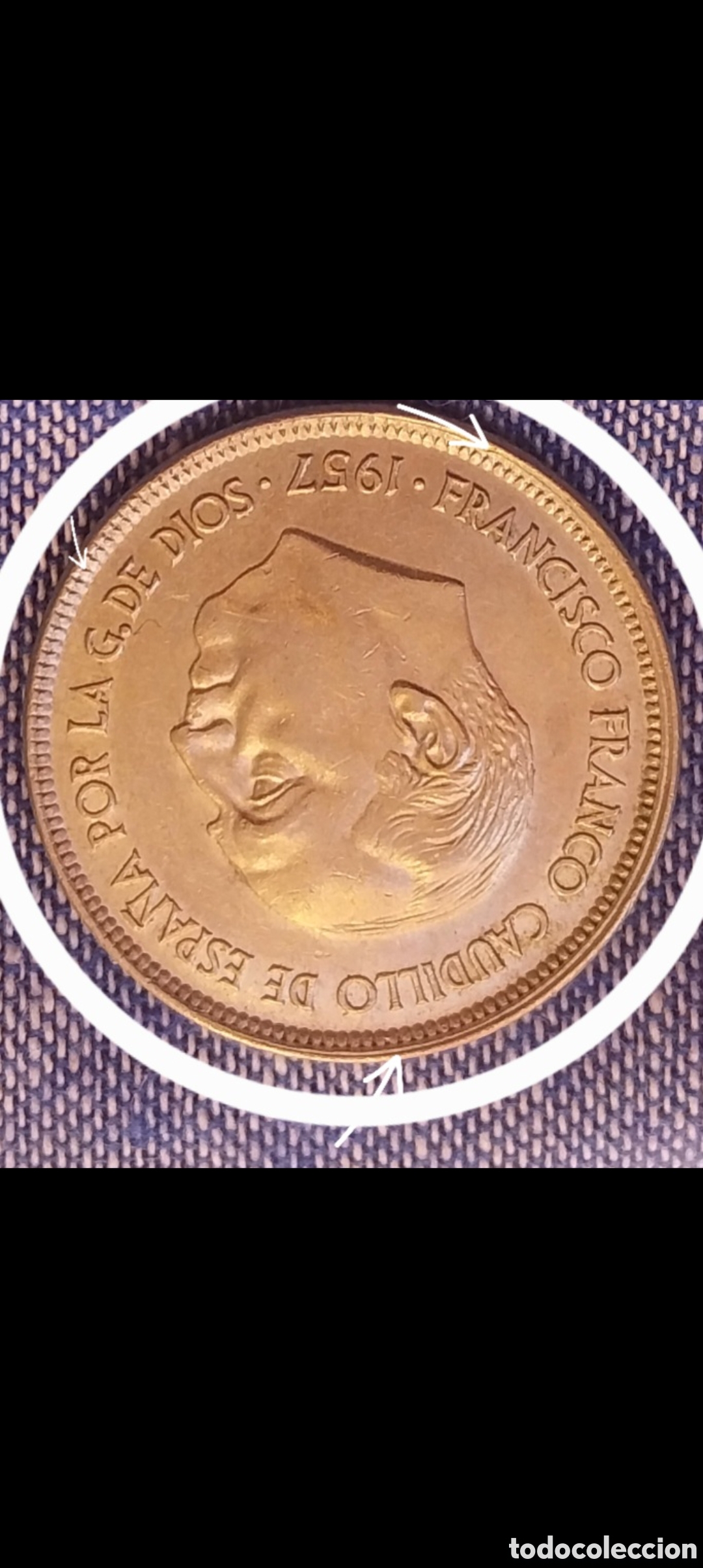 Monedas con errores: 25ptas 1957*⁷⁵ ERROR Espa&ntilde;a. - Foto 4