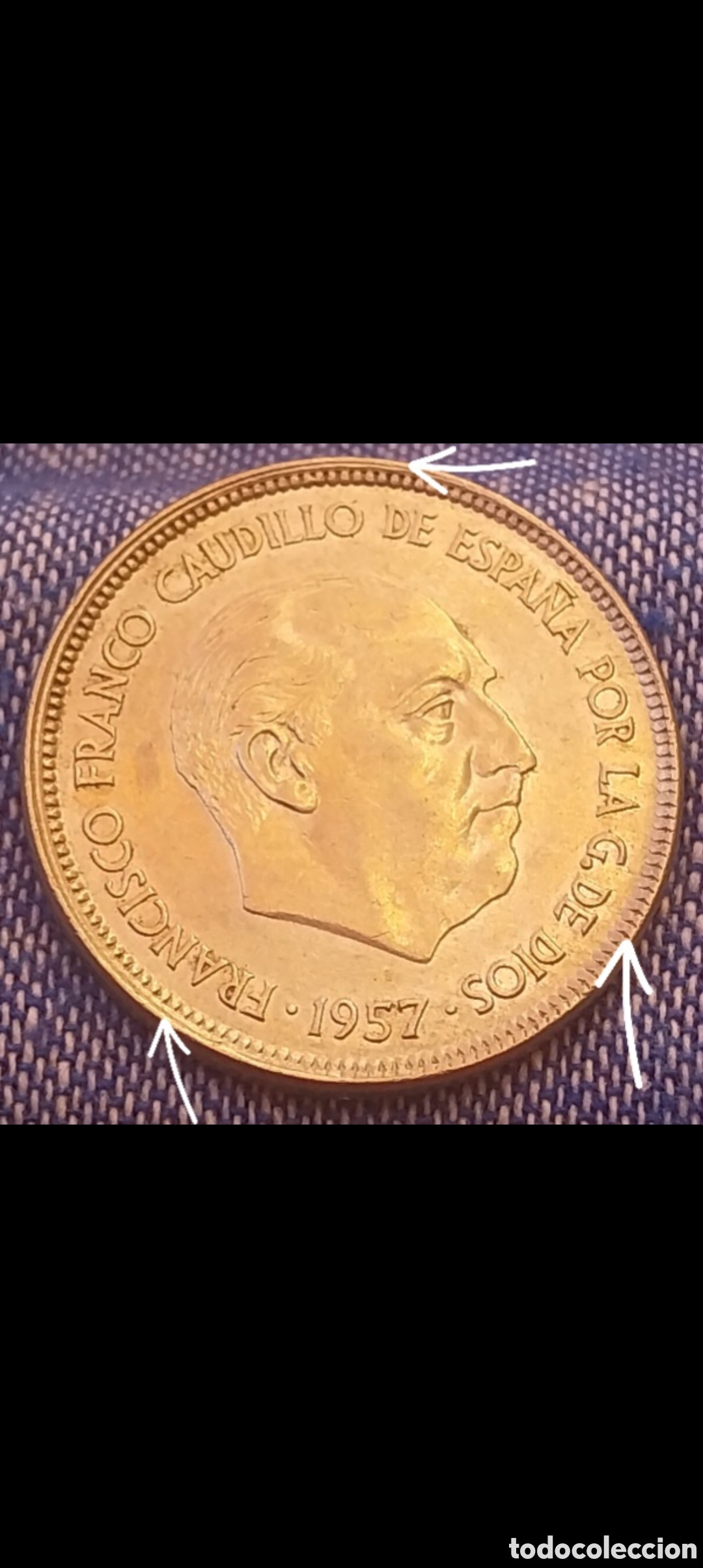 Monedas con errores: 25ptas 1957*⁷⁵ ERROR Espa&ntilde;a. - Foto 2