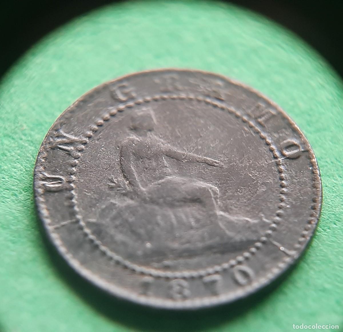 Monedas con errores: (ESPA&Ntilde;A-ERROR)(1870(COBRE) 1 C&Eacute;NTIMO CON VARIAS ROTURAS DE CU&Ntilde;O - Foto 17