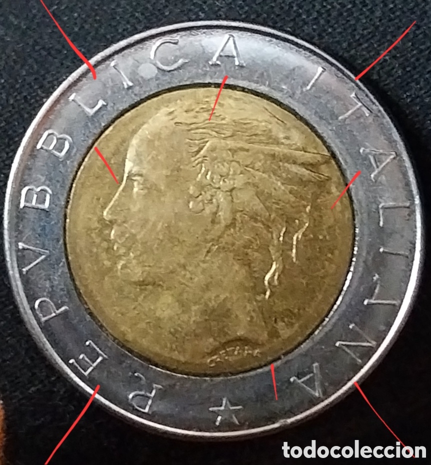 Monedas con errores: L.500 Liras 1985 IT ERRORES. - Foto 2