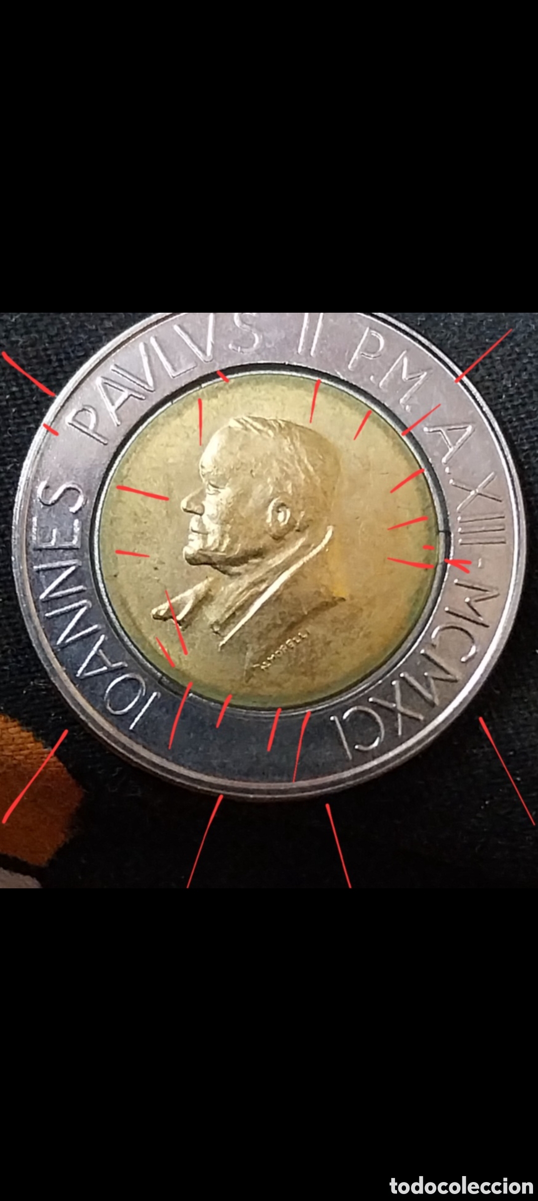 Monedas con errores: L.500 Liras VATICANO 1991 ERRORES - Foto 5