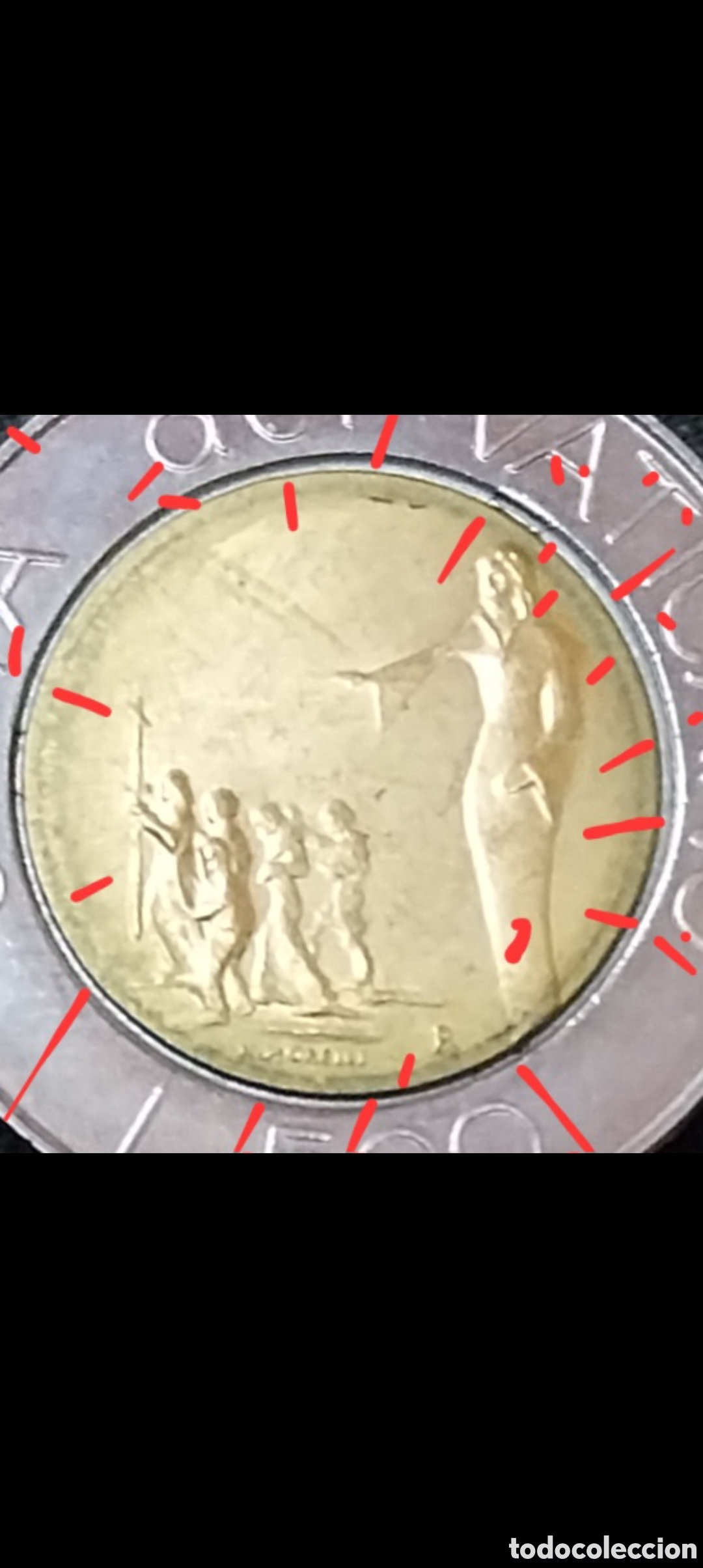 Monedas con errores: L.500 Liras VATICANO 1991 ERRORES - Foto 2