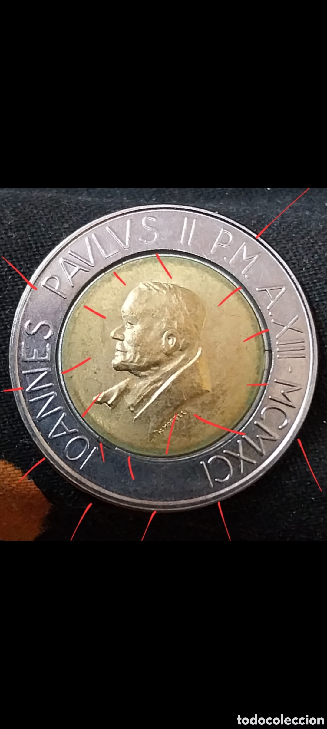 Monedas con errores: L.500 Liras VATICANO 1991 ERRORES - Foto 4
