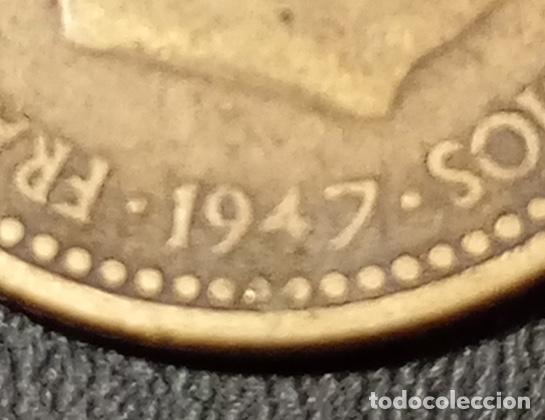 Monedas con errores: ERROR ACU&Ntilde;ACI&Oacute;N EN &rdquo;4&rdquo; DE MONEDA DE 1 PESETA DE 1947 *53. FRANCO. - Foto 1