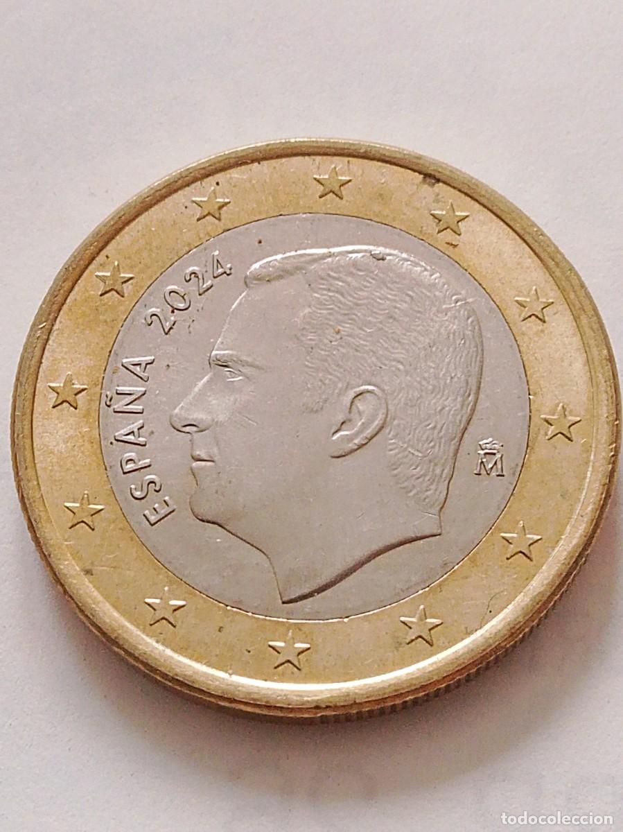 Monedas con errores: Moneda 1 euro Espa&ntilde;a 2024 error con exceso metal - Foto 1