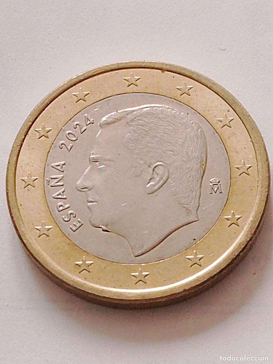 Monedas con errores: Moneda 1 euro Espa&ntilde;a 2024 error con exceso metal - Foto 1