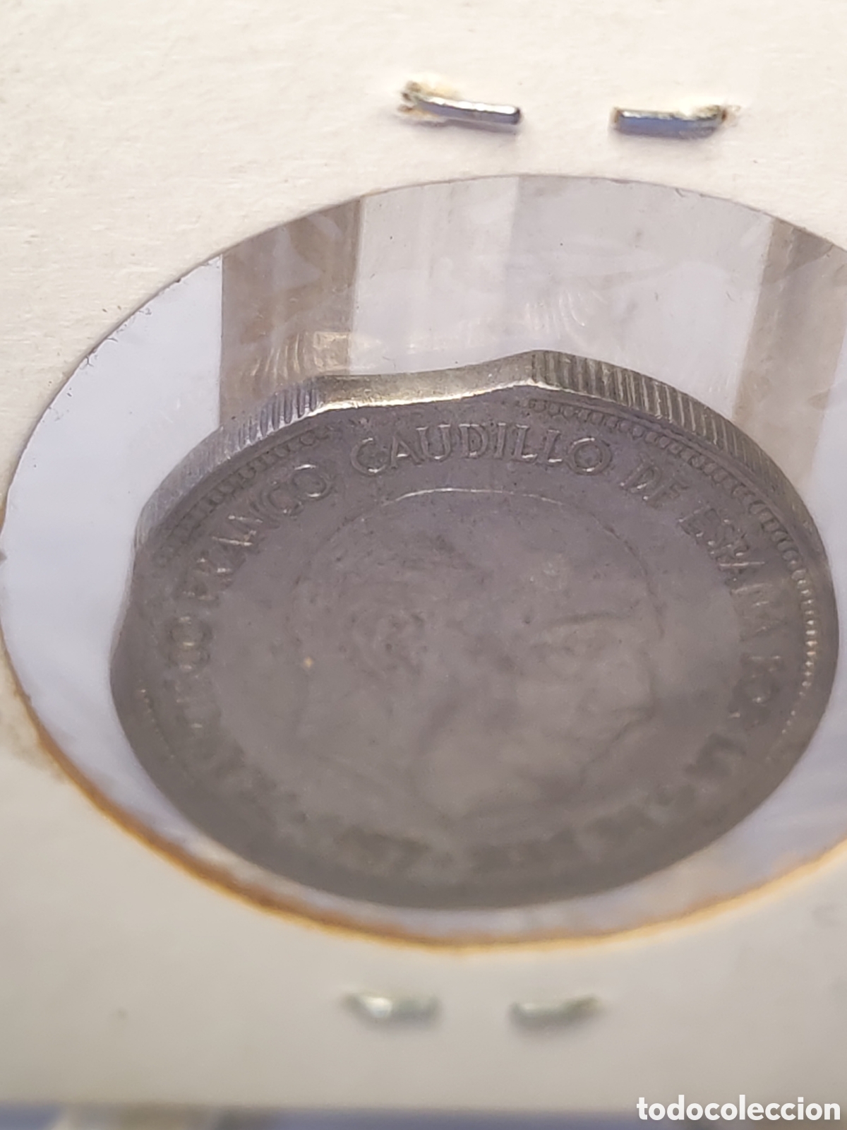 Monedas con errores: Espa&ntilde;a. 5 pesetas. 1957 *75 . Error. doble segmentada. Muy rara y dif&iacute;cil . Sin circular - Foto 3