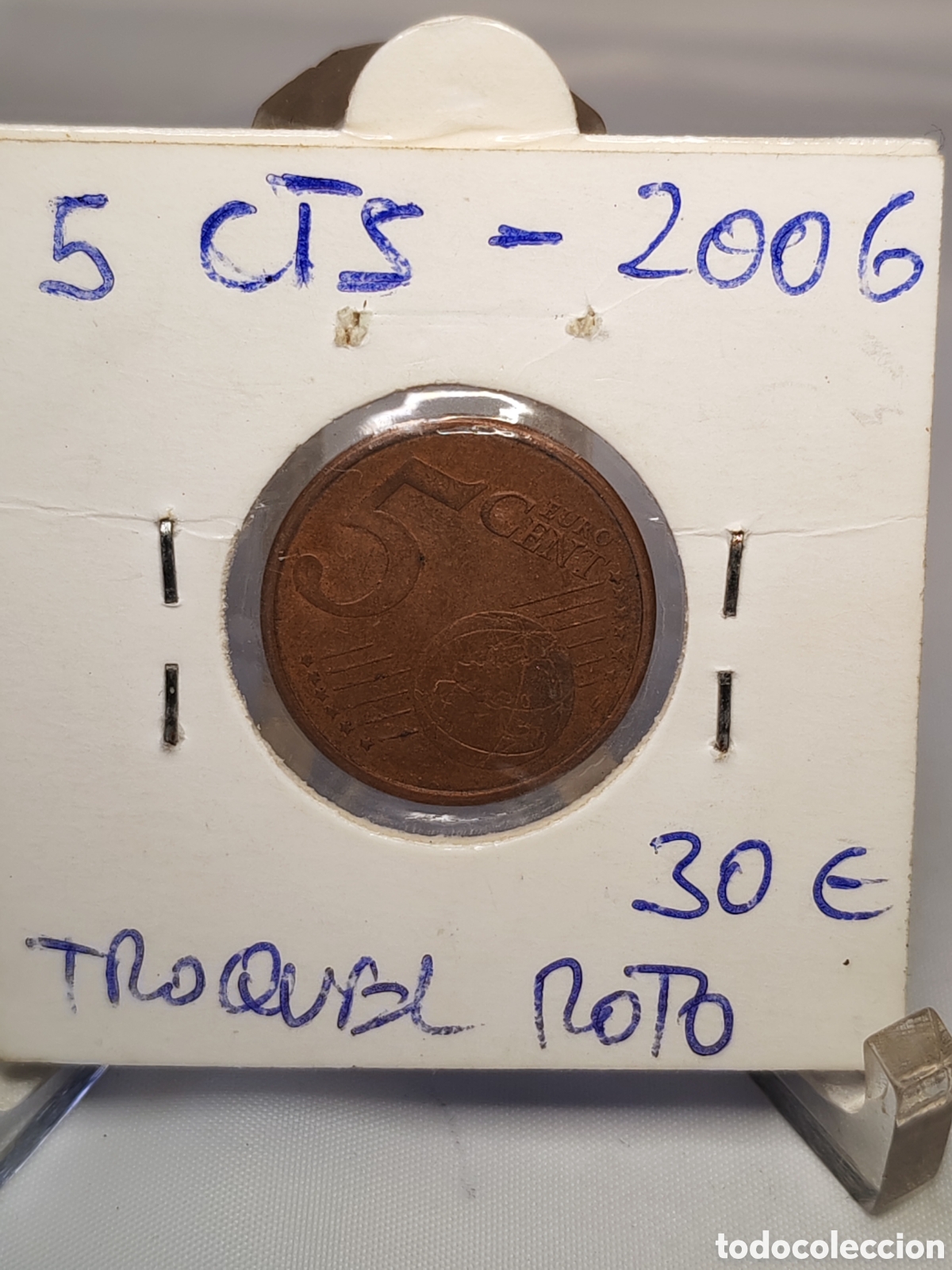 Monedas con errores: Espa&ntilde;a. 5 centimos. 2006. Error Troquel roto. - Foto 1