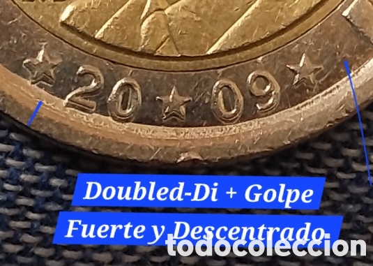 Monedas con errores: 2eu Espa&ntilde;a ERROR Doubled-Die + Rotura de cu&ntilde;o + ...